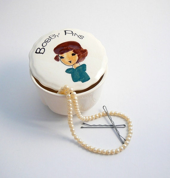 Vintage 1950s Bobby Pin Holder by Decora Ceramics