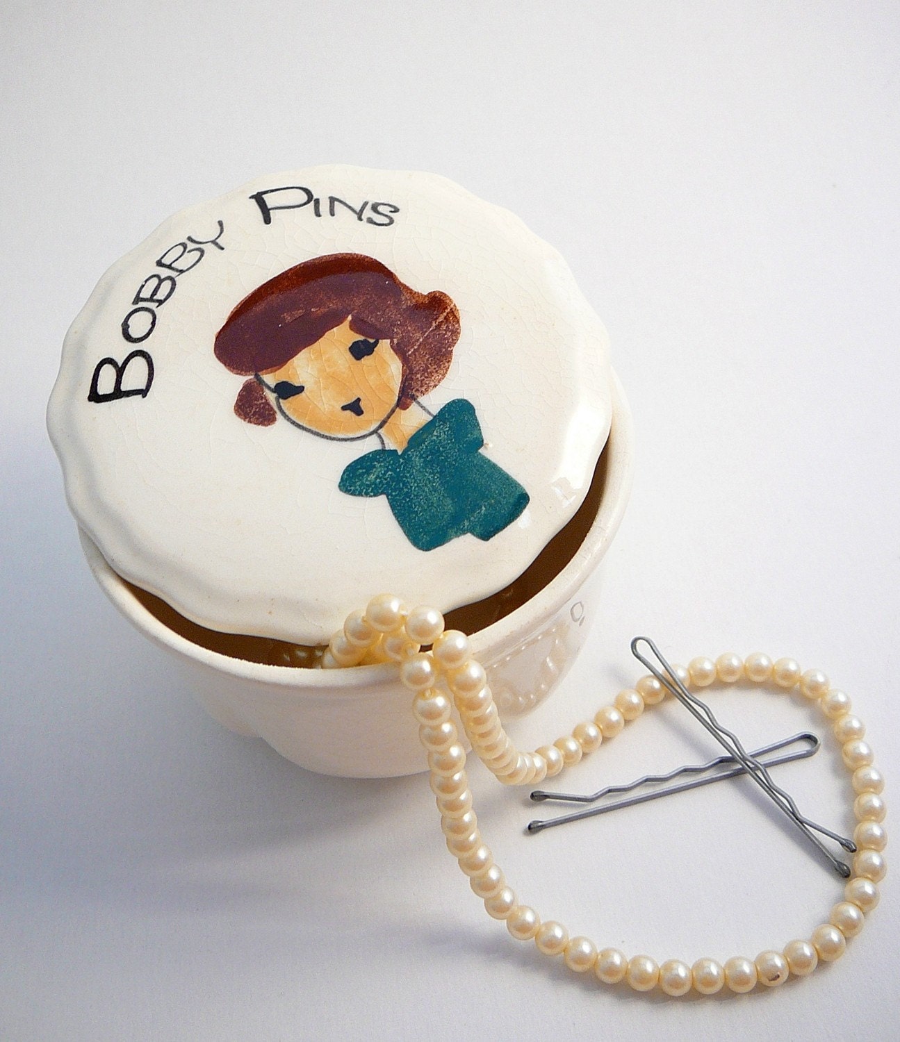 Vintage 1950s Bobby Pin Holder by Decora Ceramics