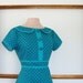 retro dress handmade clothing custom made with peter collar in teal Polka dot - MARI style