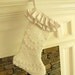 White Ruffle Top Vintage Flower Chenille and Linen Christmas Stocking