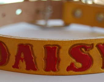 Custom Leather Dog Collar / Daisy Darling