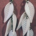 Antique Brass Pearl White Elm Leaves Earrings