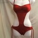ladies red boycut MONOKINI