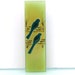 Fused glass vase springly grenn love bird