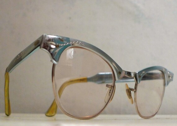 Powder Blue Cat Eye Eyeglass Frames Styl Rite Engraved