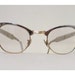 Silvery Aluminum Cat Eye SRO Eyeglass Frames, 12k Gold Filled, Silver Chrome with Leafy Florettes, Larger Size