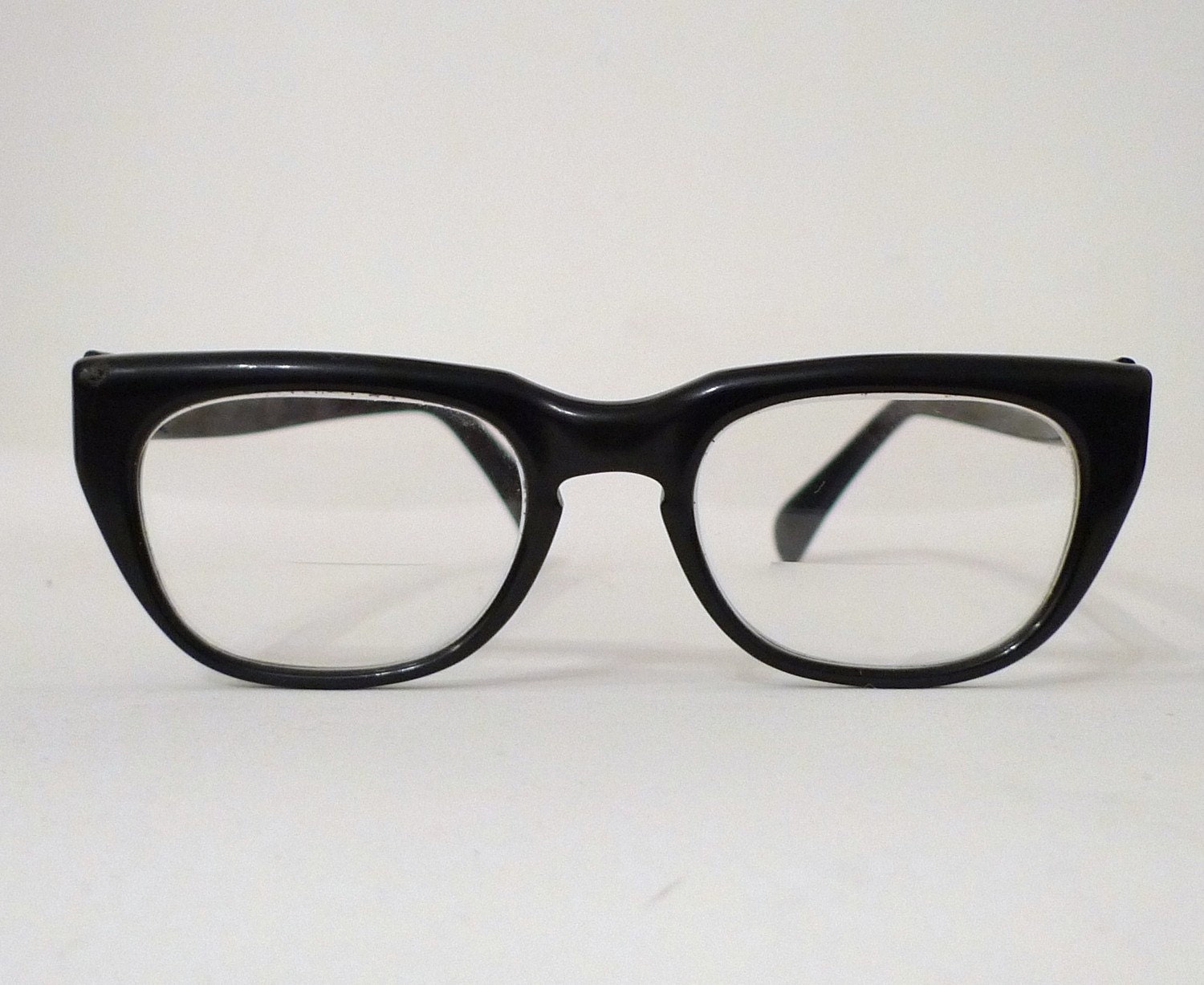Black Horn Rimmed Usa Eyeglasses Sixties Classic Mad Men