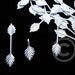 100 Pieces 29x6mm Fold over Glue On LEAF Pendant Bail Silver Plate