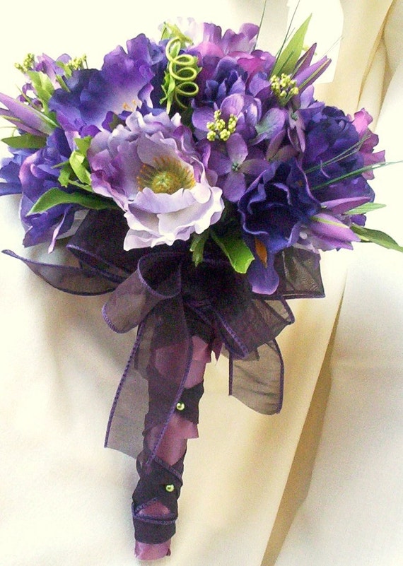 Purple Silk Wedding Bouquets Summer Weddiing Flowers