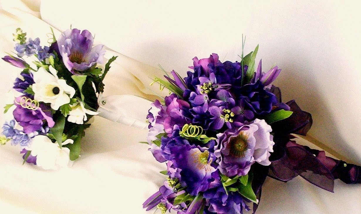 Purple Silk Wedding Bouquets Summer Weddiing Flowers