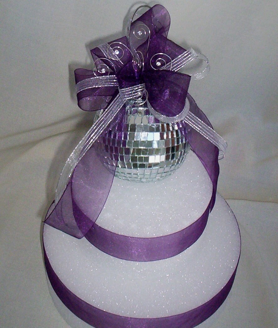 Wedding Cake Mirror Disco Ball Cake topper by AmoreBride on Etsy