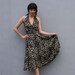 ME-OW Leopard Rockabilly Full Skirt Halter Dress, xs-m