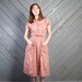 70s CACHAREL DRESS / Feminine Pink Floral with Big Pockets, xs-s