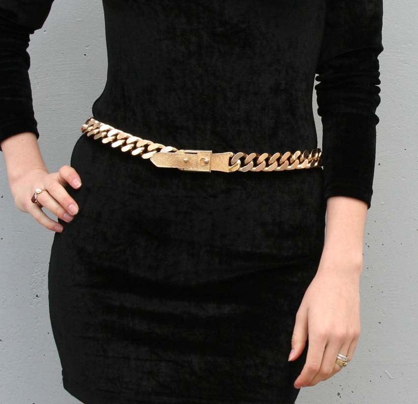 HEAVY METAL Chunky Gold Chain Belt