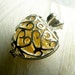 Worry Locket - citrine gemstones in filigree heart locket and sterling silver necklace
