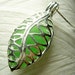 Worry Locket - vintage green seaglass filigree leaf locket and sterling silver necklace