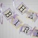 Happy Birthday Banner Yellow and Purple Super Cute Ready to Ship