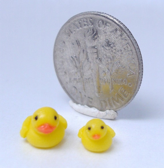 Dollhouse Miniature Rubber Ducky Mama and baby duck