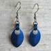 Single Leaf Chainmaille Earrings (Blue)