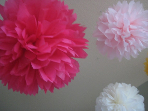 Don't Call Me Sweetheart - 3 Tissue Pom Kit - Hot Pink and Light Pink - Birthday Party Celebration decor Il_570xn