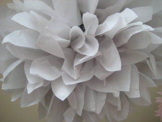 Light Gray - 1 Tissue Paper Pom Pom Kit - Portland Original Il_570xn