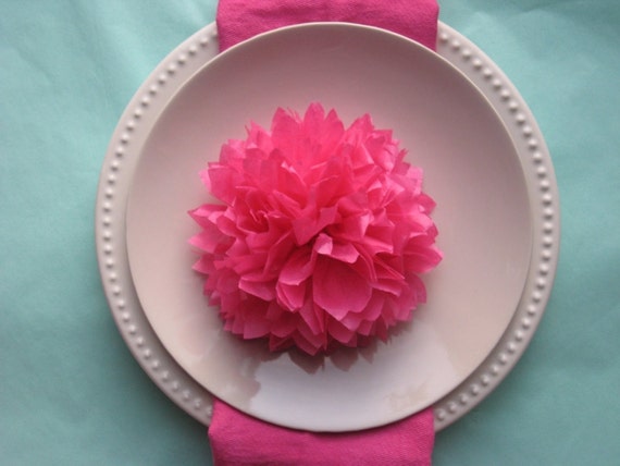 Napkin Pom Poms - Fully Fluffed Pick your colors - Portland Original - Table Settings Escort Cards Il_570xn