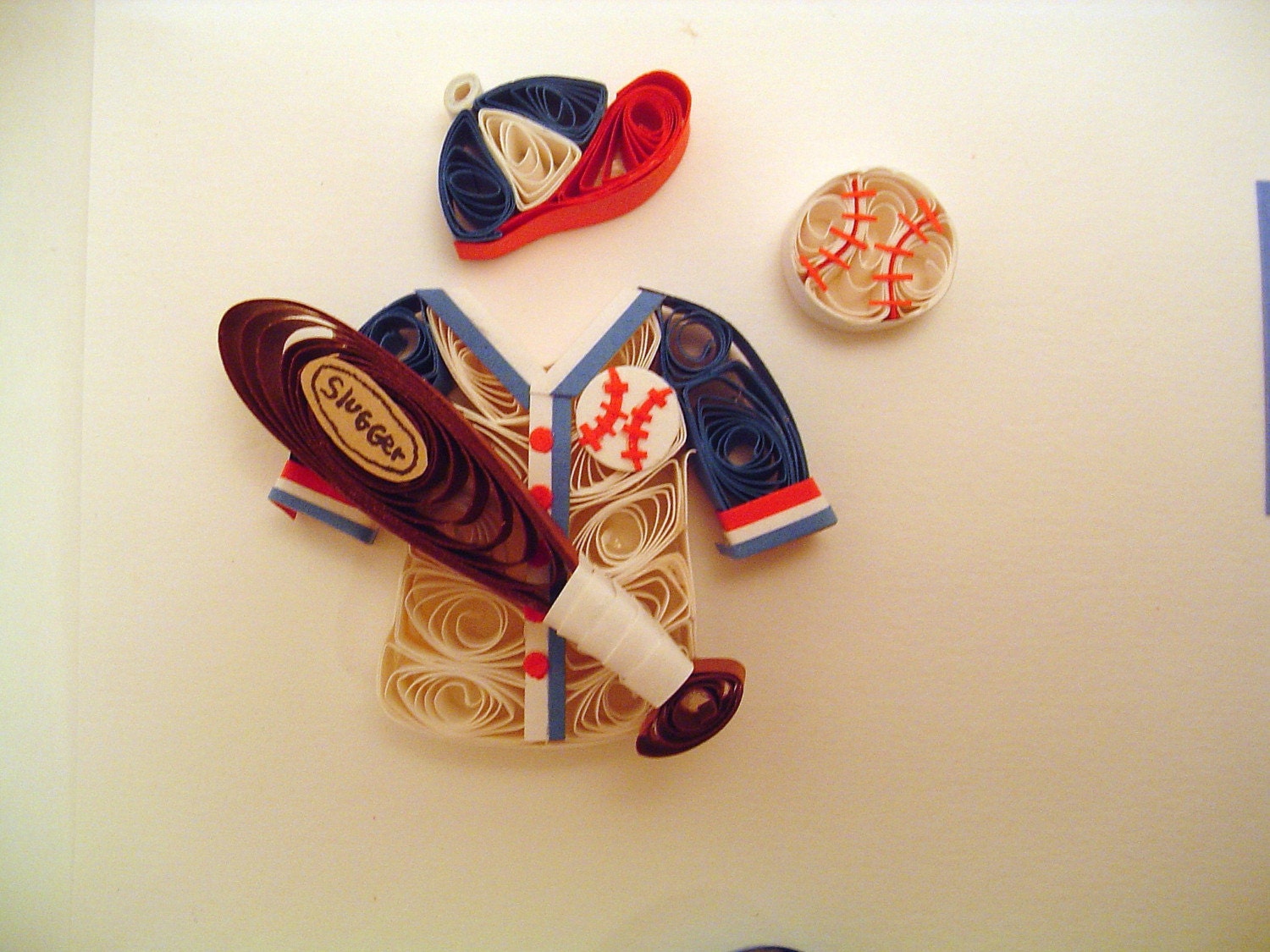 Sports Themed Paper Quilling in Shadowbox Frame 9X11