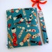 Kindle, Nook, Kobo, Sony Fabric Cover in a Japanese Design With Removable Key FOB Wristlet