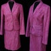 Vintage 90s Pink Wool Talbot's Women's Suit Jacket Peplum Skirt Petit