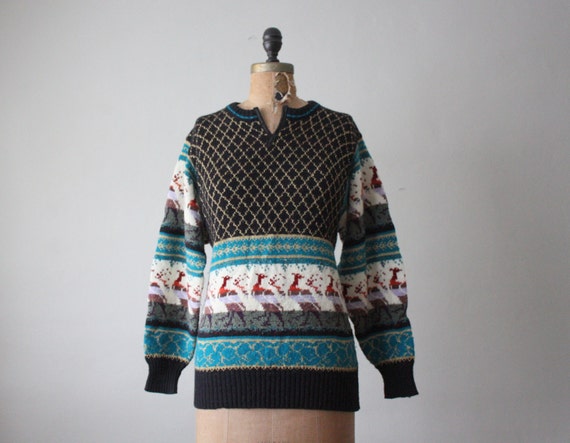 pheasant sweater vintage 1970's bird print sweater by 1919vintage