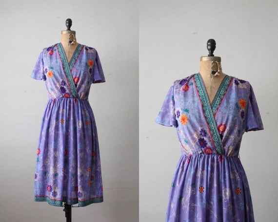 1970s dress floral wrap dress
