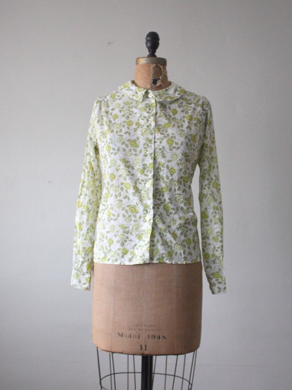 peter pan collar cotton blouse