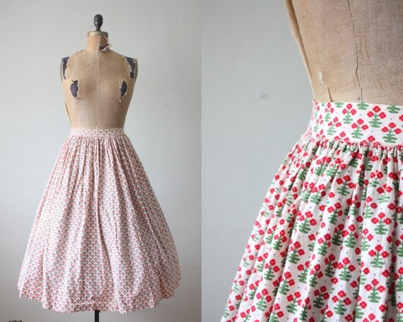 Items similar to vintage 1950's garden circle skirt on Etsy