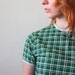 1960s dress - plaid dress - vintage green plaid shift dress