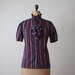 vintage 1970's striped secretary blouse
