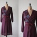 1970s dress - purple floral wrap dress