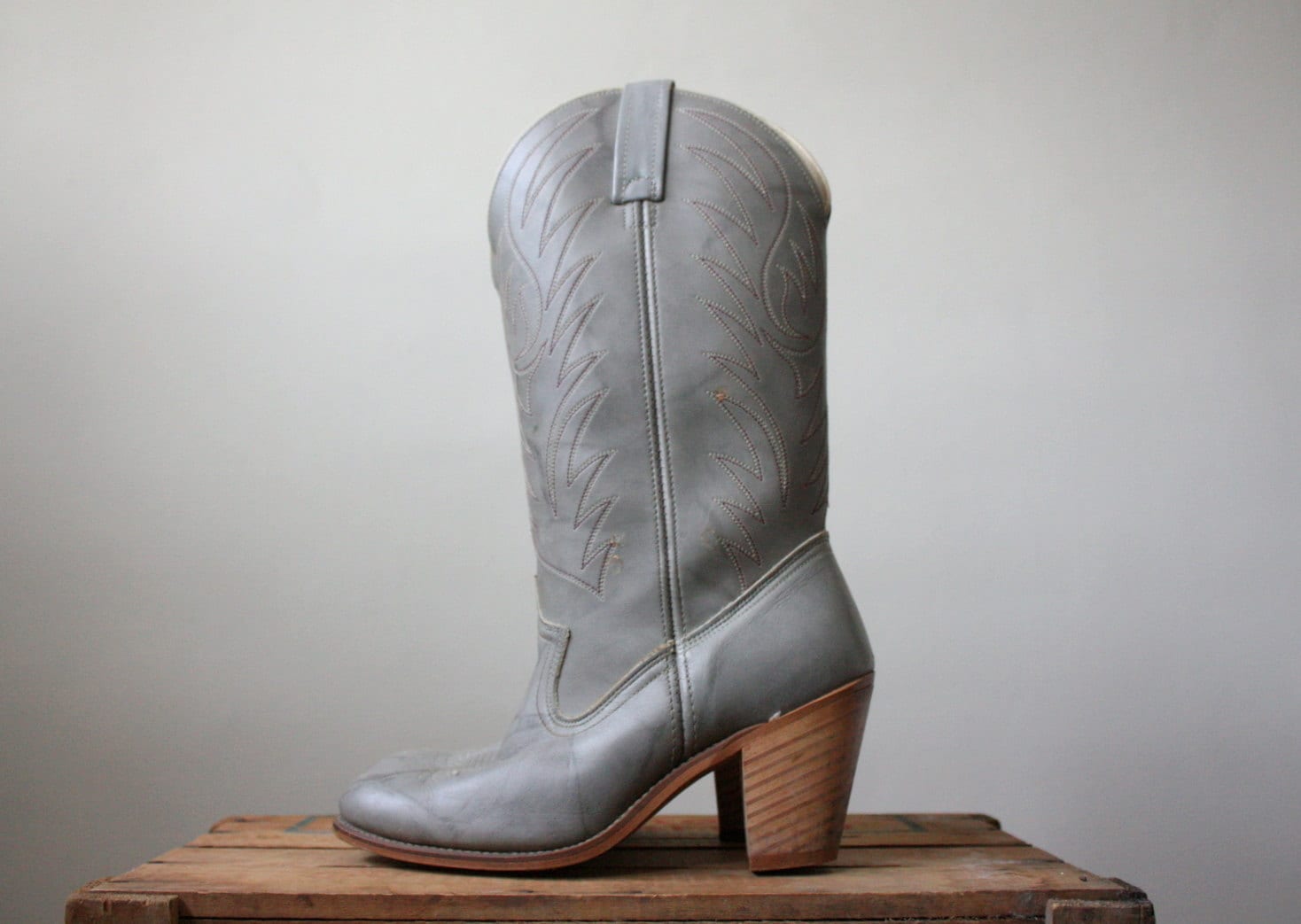 grey western boots