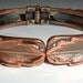 Vtg Copper Bell Leaves Hinged Bracelet