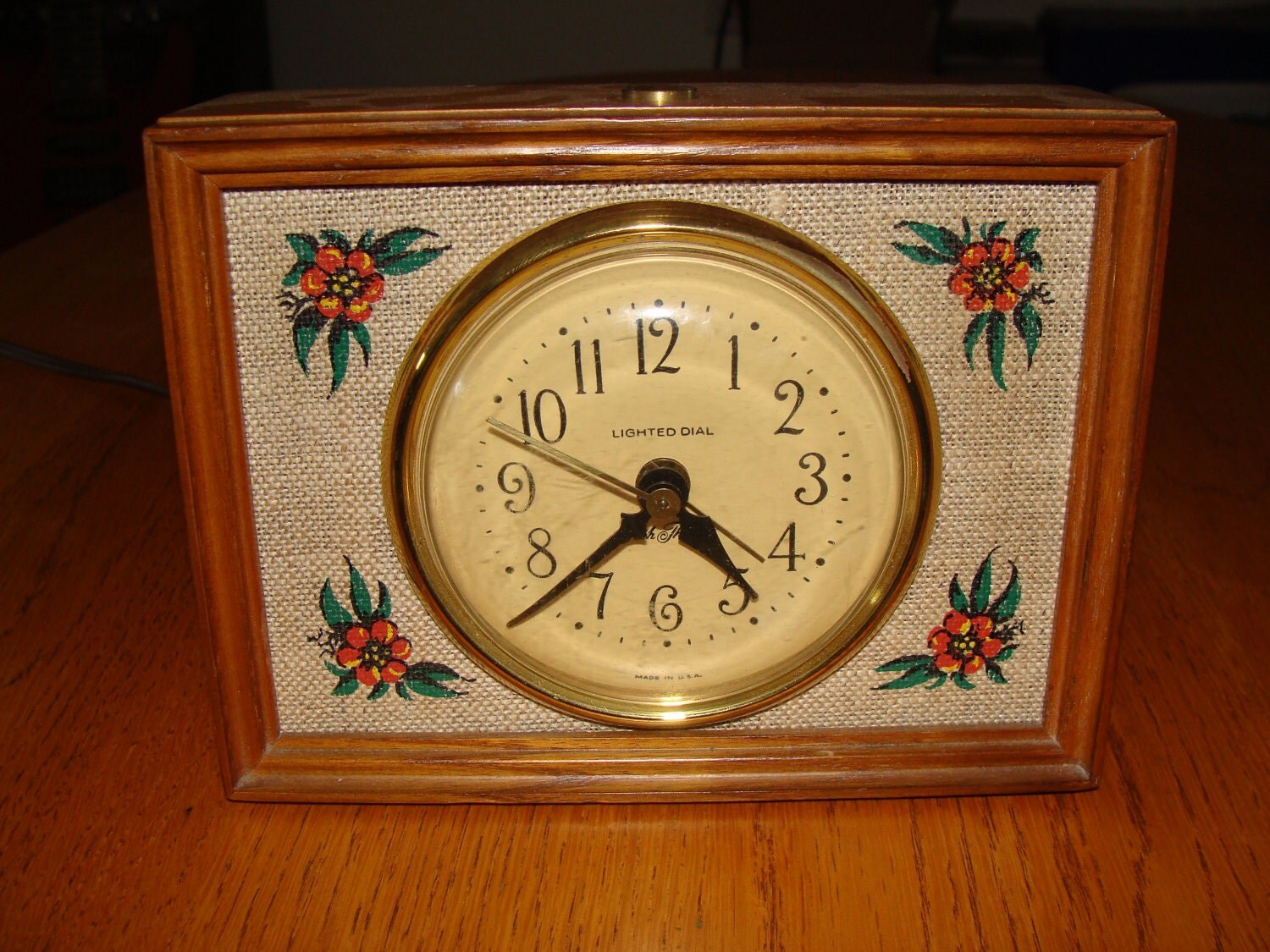 Seth Thomas Alarm Clock Shabby Chic Floral by FoxCraftCreations