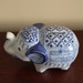 Vintage Blue and White Asian Oriental Elephant Bank