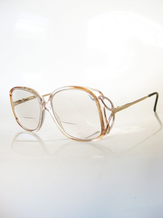 Vintage OVERSIZED Glasses Eyeglasses Optical Frames MAUVE Fade