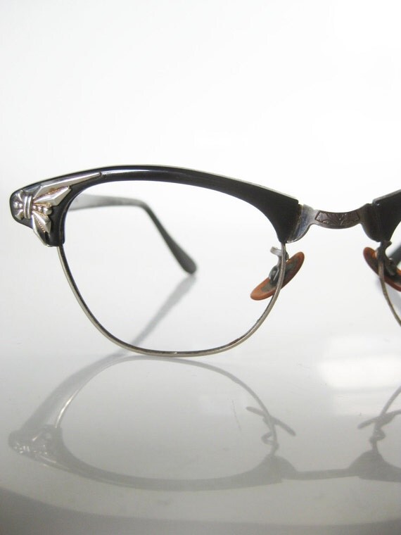 Vintage Cat Eye 1950s Eyeglasses Glasses Optical Frames Women 