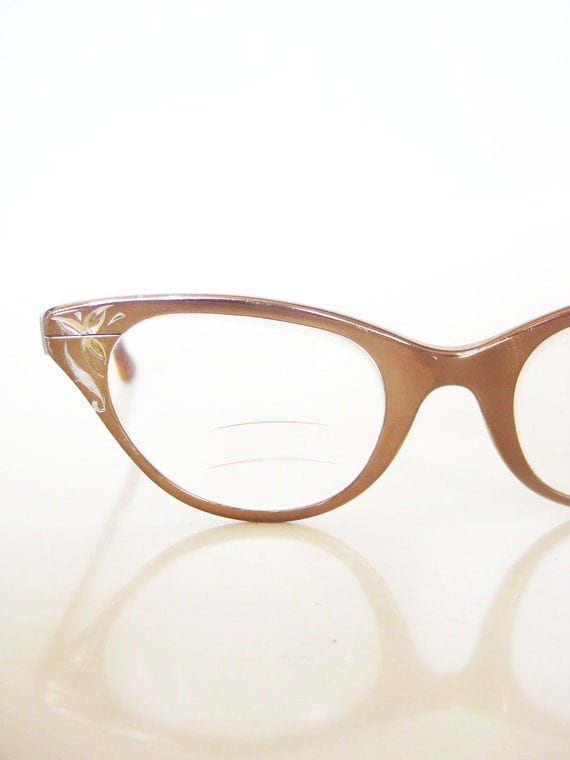 Vintage 1950s Glasses 50s Eyeglasses Tura Copper Cateye 5511