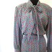 SALE Vintage PLEATED Skirt Set SECRETARY Small Medium Bow 1970s 70s S M Polka Dots Grey Indie Classic