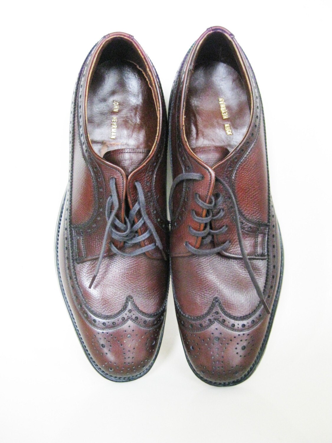 Vintage Mens Mad Men Spectator Shoes 1940s Classic Leather