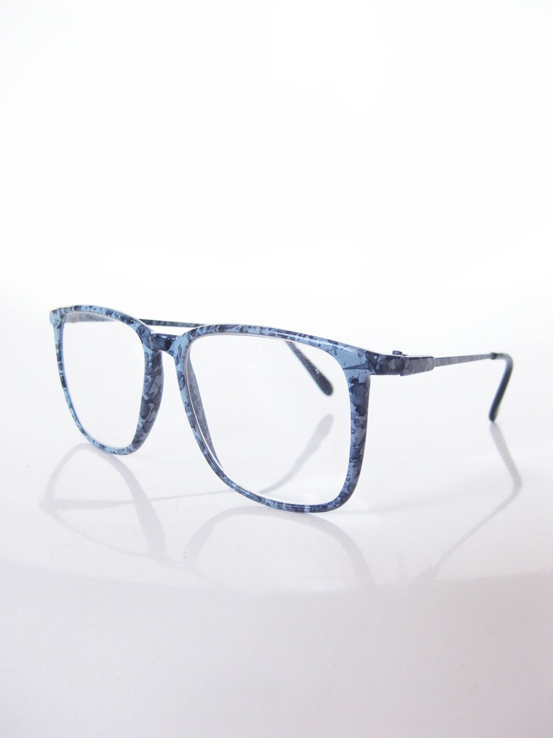 Vintage Oversized Denim Blue Glasses Optical Frames Eyeglasses