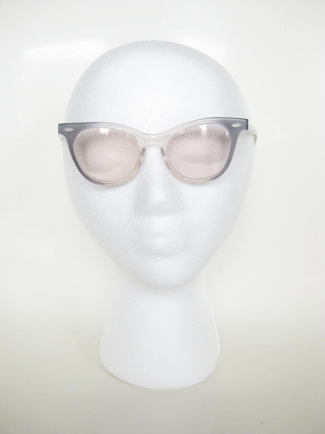 Vintage SMOKE Gray Blue Eyeglasses Glasses Lades Womens HORN