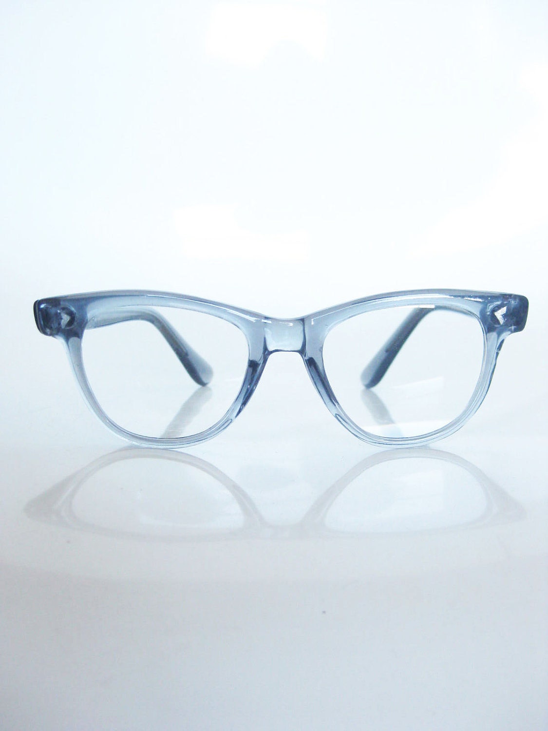 Vintage SEA BLUE Horn Rim Womens Glasses by OliverandAlexa on Etsy