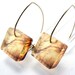 Acrylic Square Earrings, Enchanted Winter Golden Sunset with Brown Branches Handmade