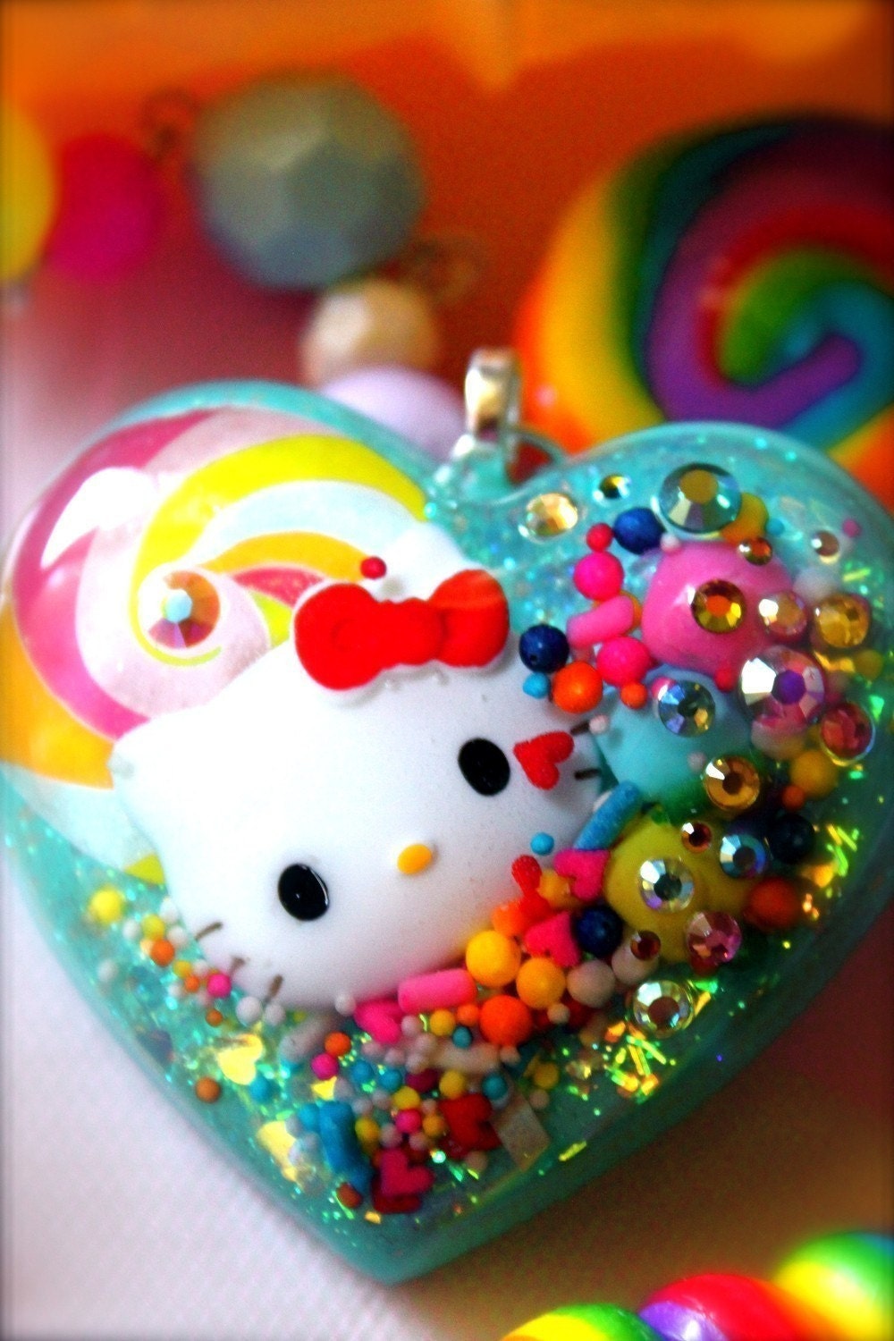 Hello Kitty in Candy Land Couture Glitter and Candy Resin